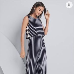 Venus striped grommet jumpsuit